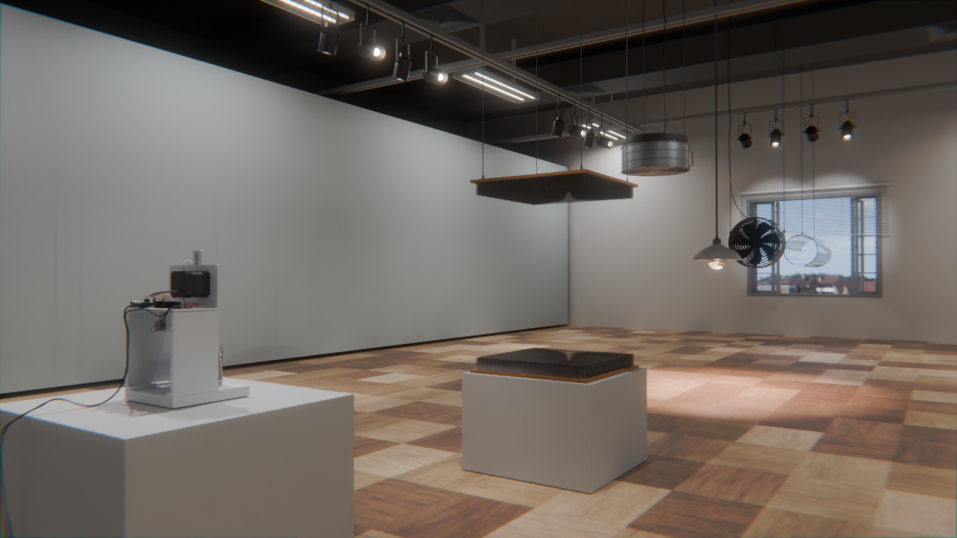 Bubble kinetic sculpture installation overview